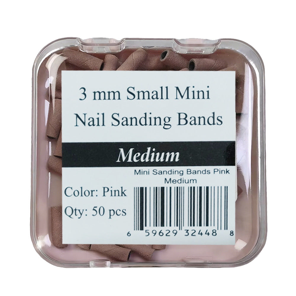 Sanding Bands - Medium Pink 3mm 50pc