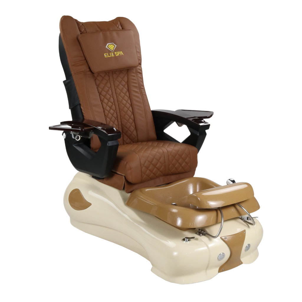 Pedicure Spa Chair - Expresso #2 (Wood | Cappuccino | Cream)