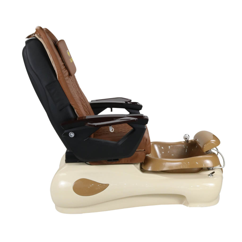 Pedicure Spa Chair - Expresso #2 (Wood | Cappuccino | Cream)