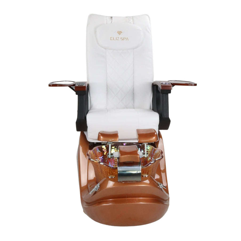 Pedicure Spa Chair - Phoenix (Wood | White | Gold)