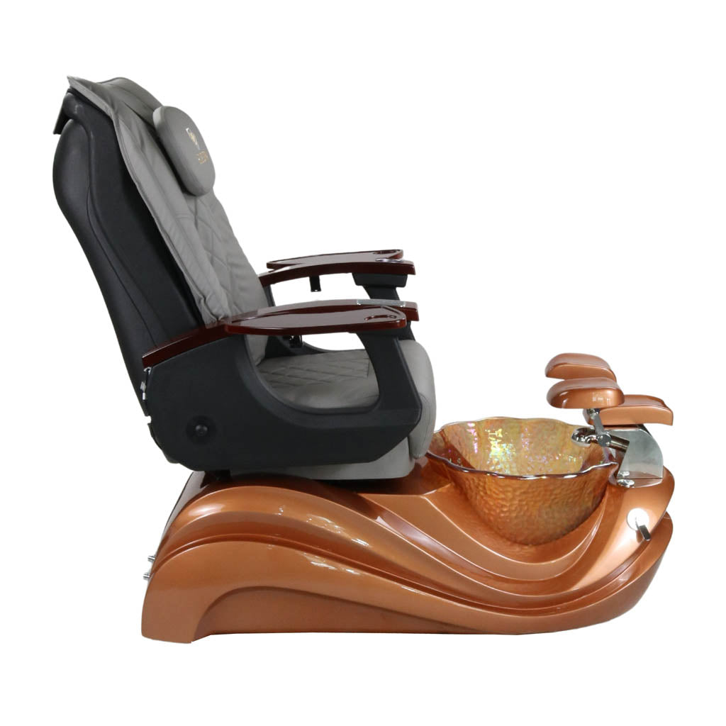 Pedicure Spa Chair - Phoenix (Wood | Grey | Gold)
