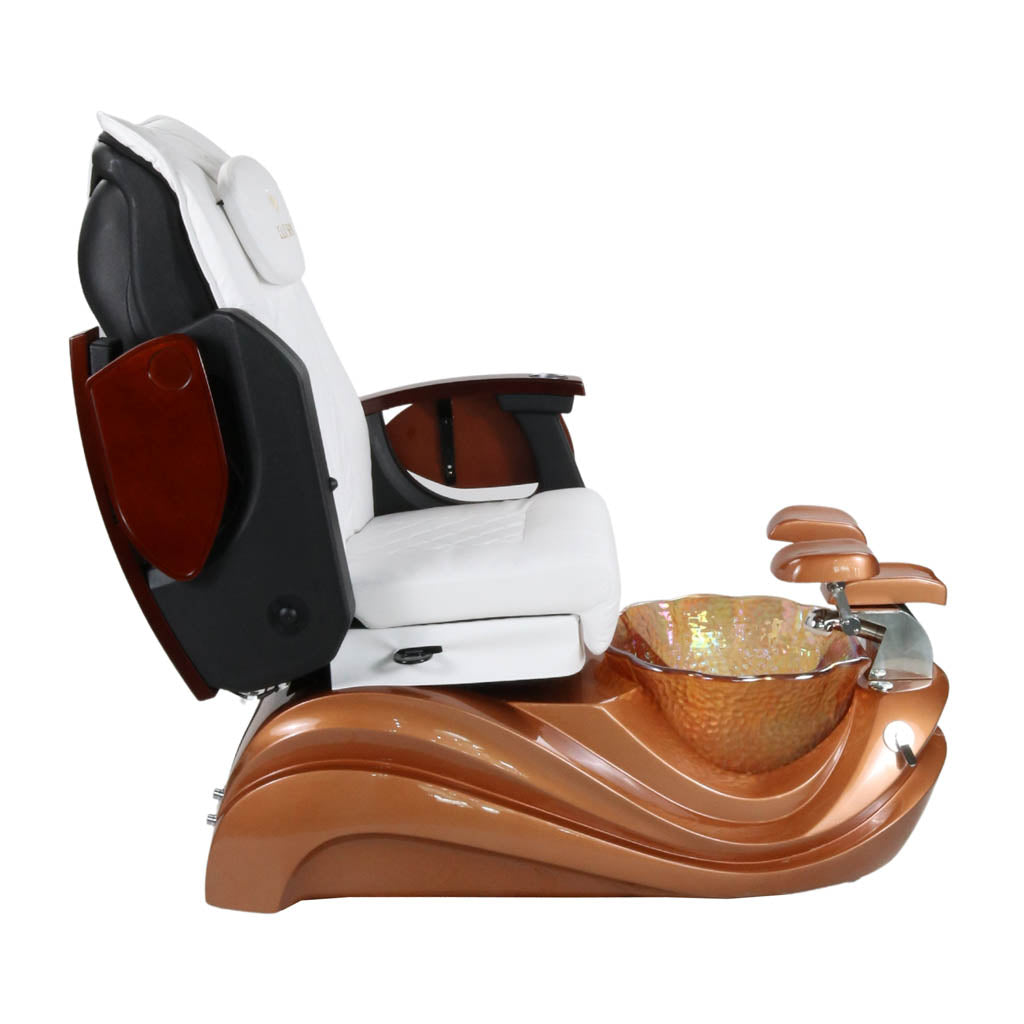 Pedicure Spa Chair - Phoenix (Wood | White | Gold)