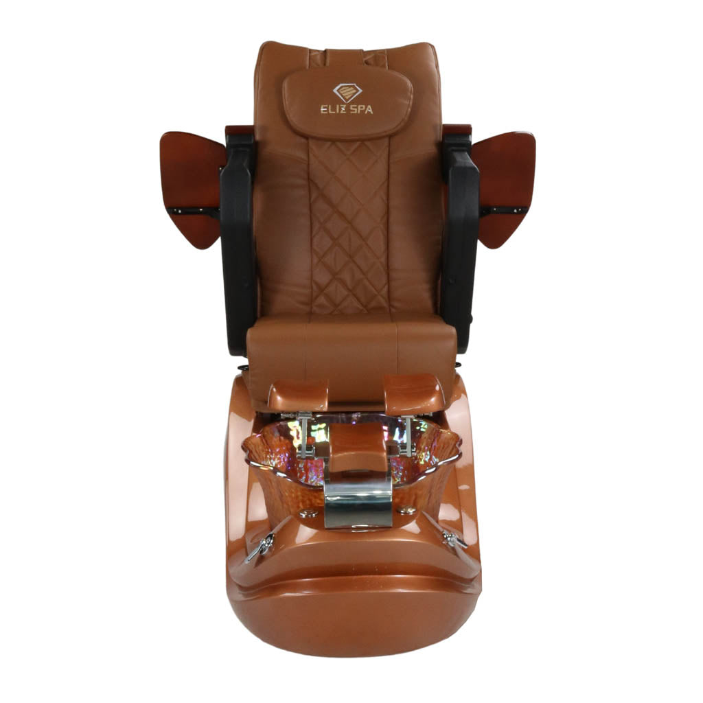 Pedicure Spa Chair - Phoenix (Wood | Cappuccino | Gold)