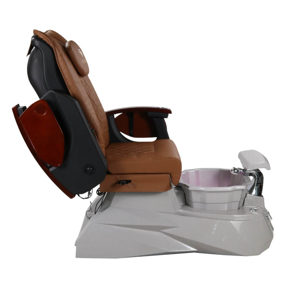 Pedicure Spa Chair - Luna (Wood | Cappuccino | Grey )
