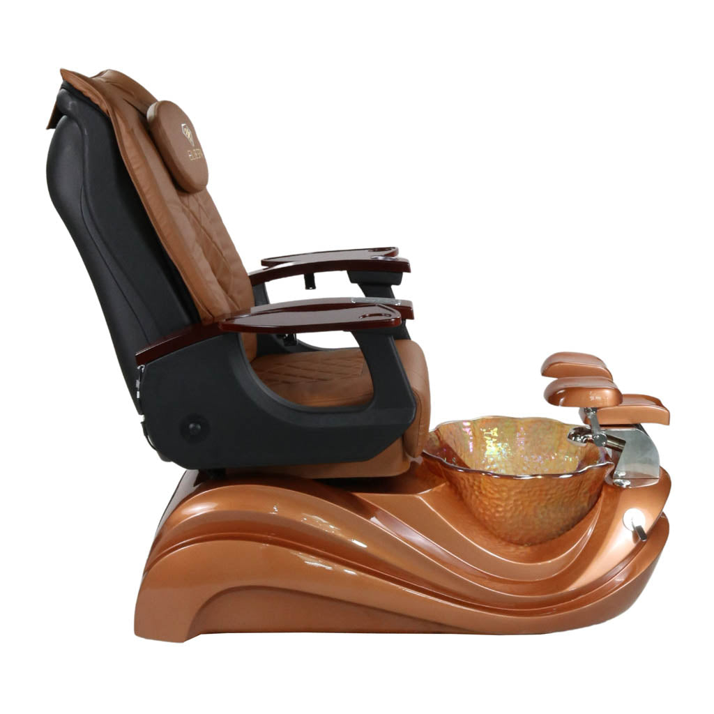 Pedicure Spa Chair - Phoenix (Wood | Cappuccino | Gold)