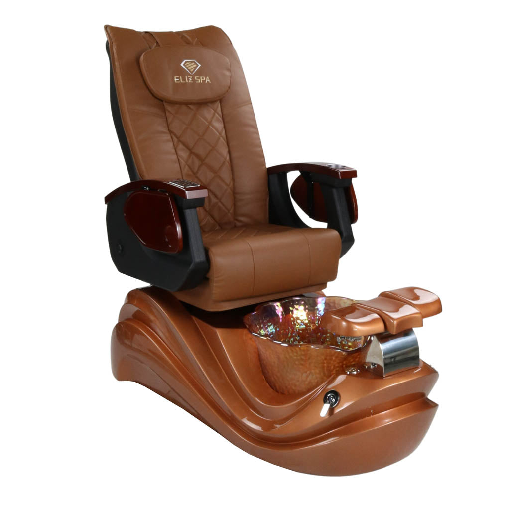 Pedicure Spa Chair - Phoenix (Wood | Cappuccino | Gold)