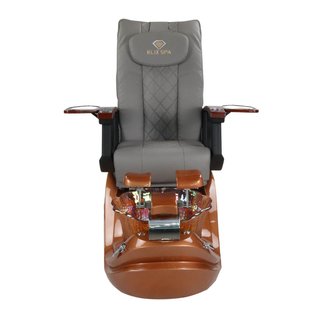 Pedicure Spa Chair - Phoenix (Wood | Grey | Gold)