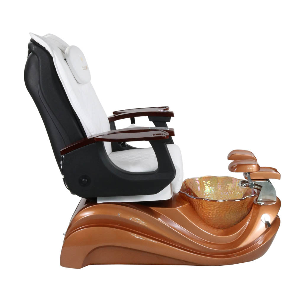 Pedicure Spa Chair - Phoenix (Wood | White | Gold)