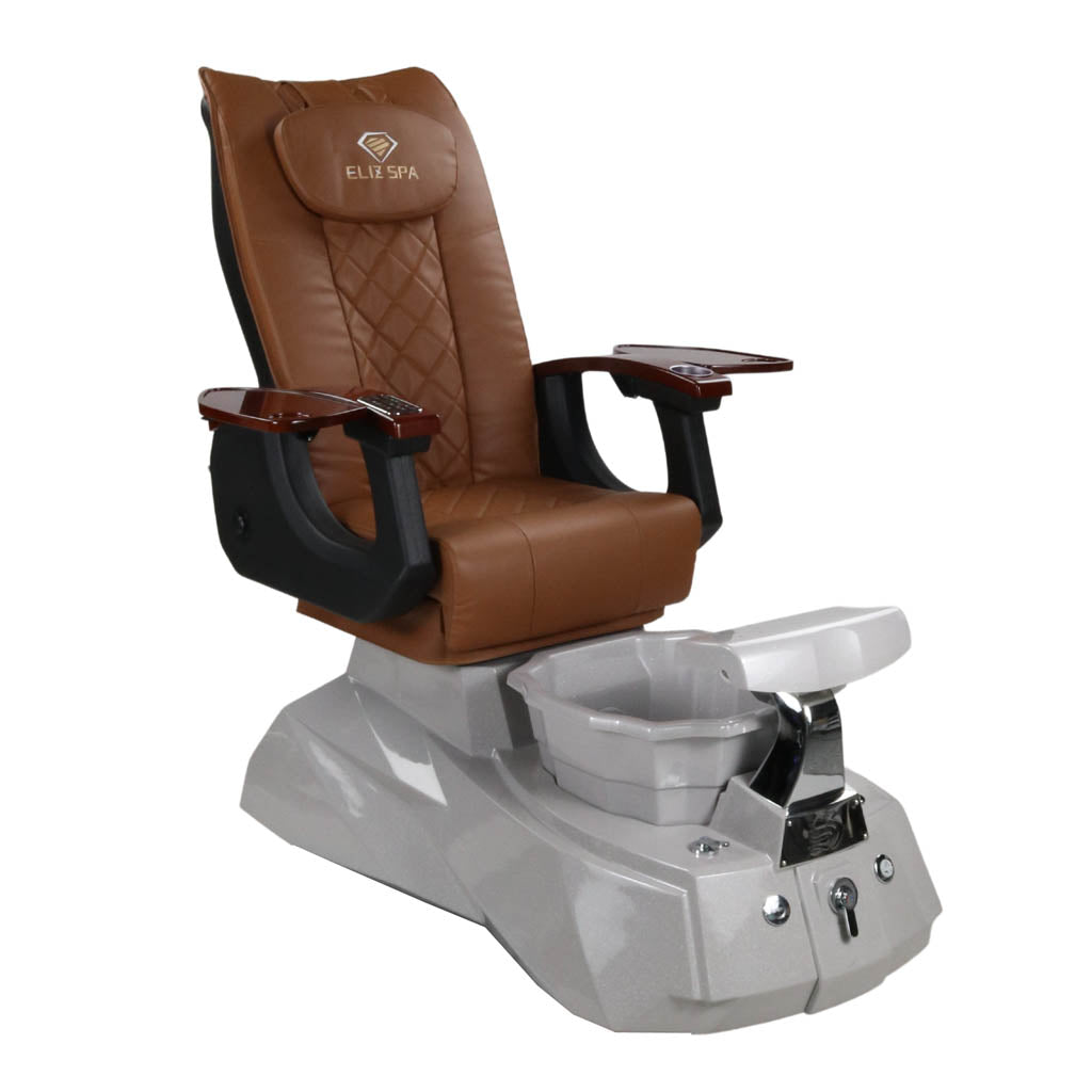 Pedicure Spa Chair - Luna (Wood | Cappuccino | Grey )