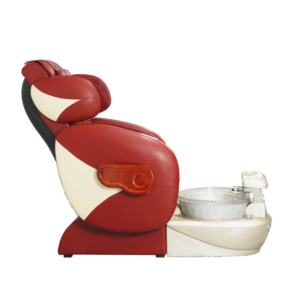 Pedicure Spa Chair - Deluxe (Burgundy | Burgundy | Gold)