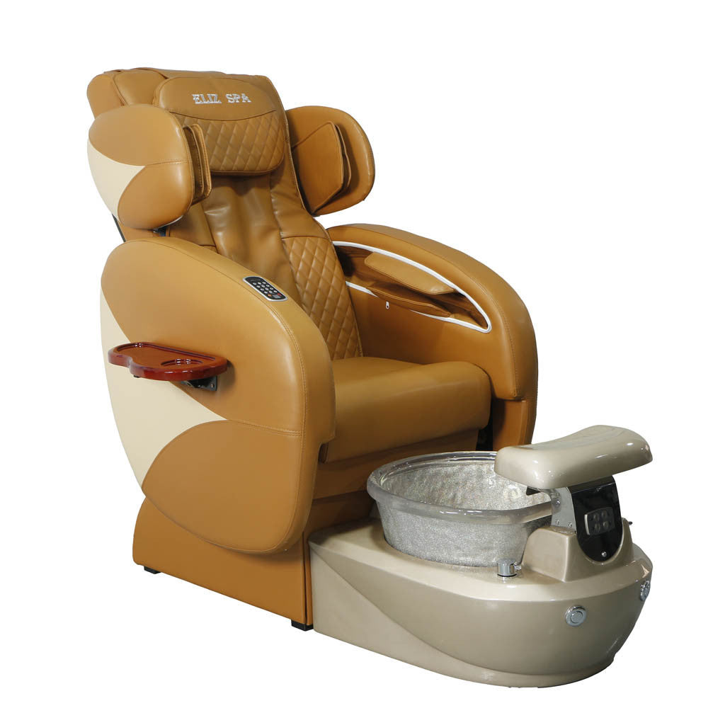 Pedicure Spa Chair - Deluxe (Cappuccino | Cappuccino | Gold)