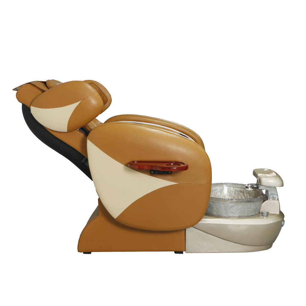 Pedicure Spa Chair - Deluxe (Cappuccino | Cappuccino | Gold)