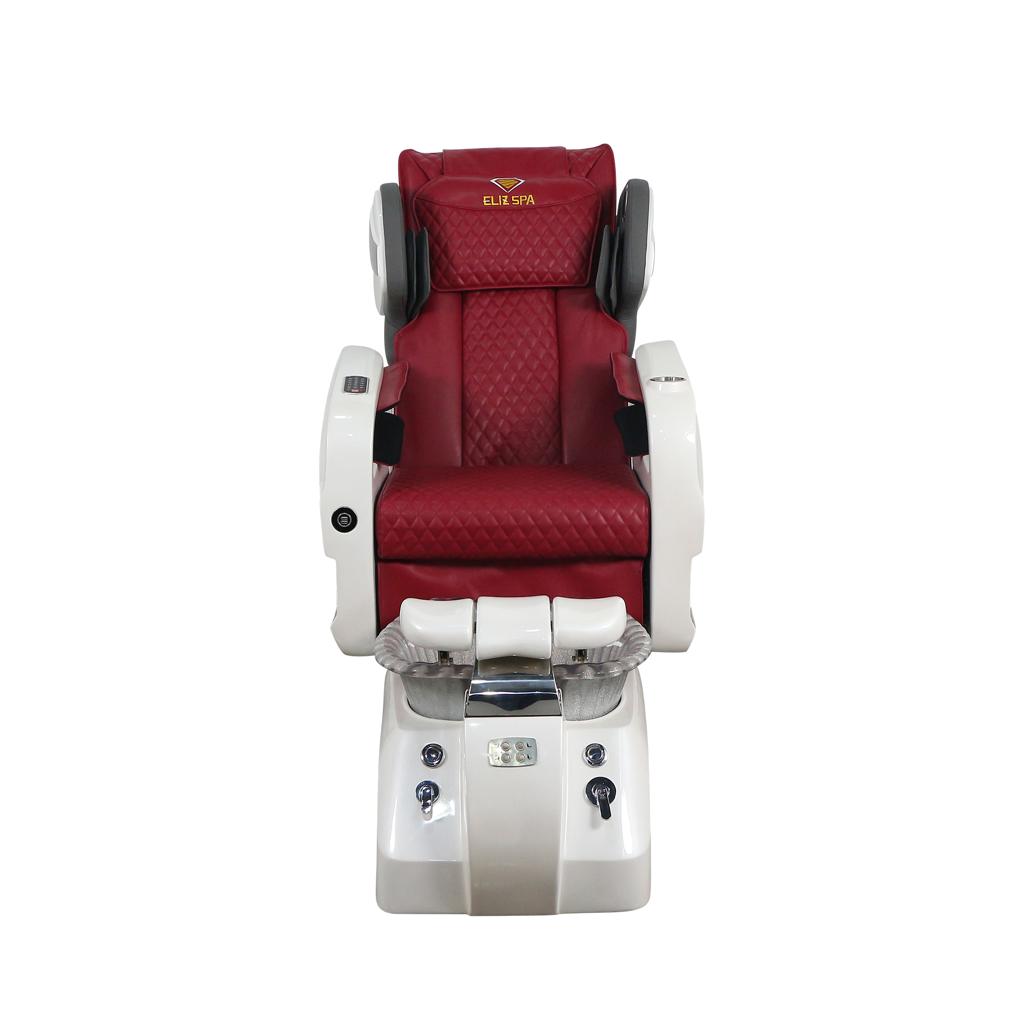 Pedicure Spa Chair - Titus (White | Burgundy | White)