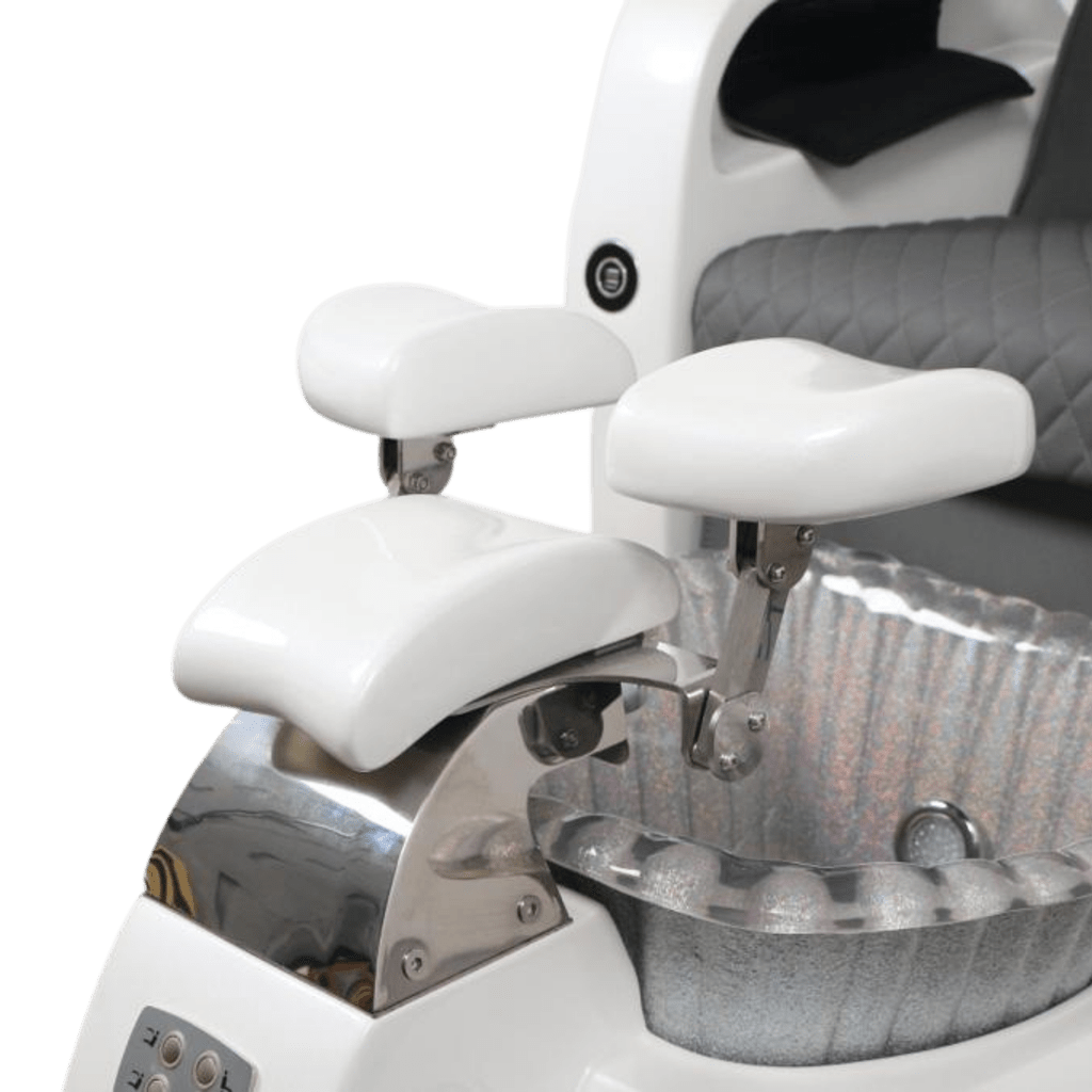 Pedicure Spa Chair - Titus (White | Burgundy | White)