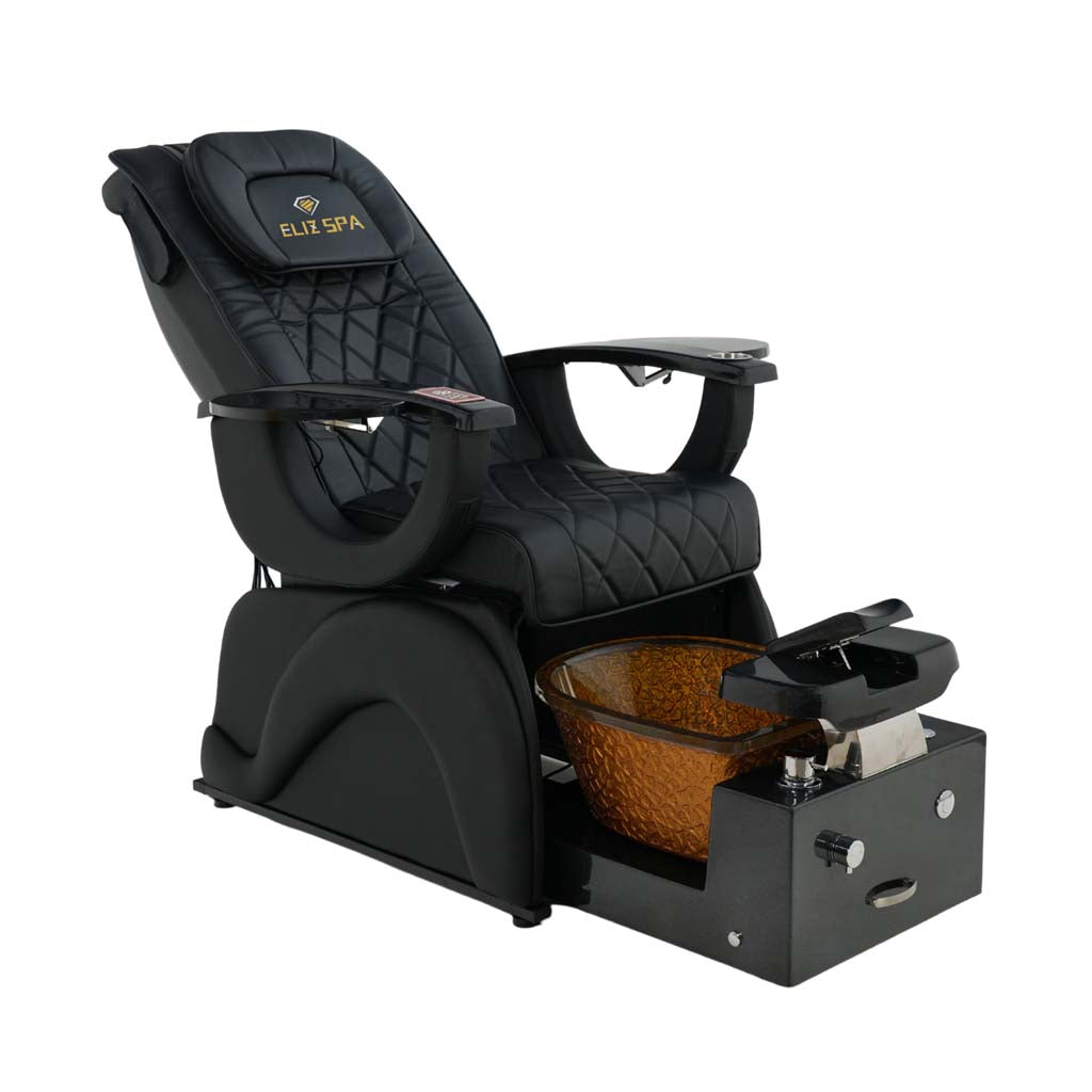 Pedicure Spa Chair - Omega Retractable (Black | Black | Black)