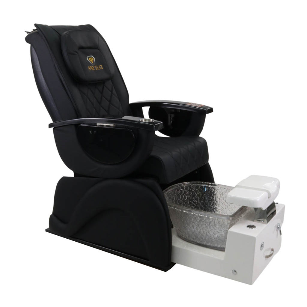 Pedicure Spa Chair - Omega Retractable(Black | Black | White)