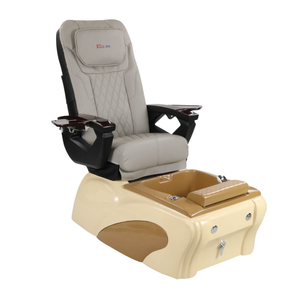 Pedicure Spa Chair - Expresso (Wood | Grey | Cream)