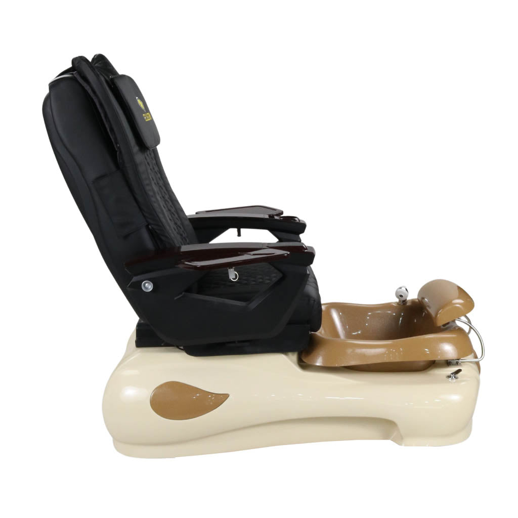 Pedicure Spa Chair - Expresso #2 (Wood | Black | Cream)