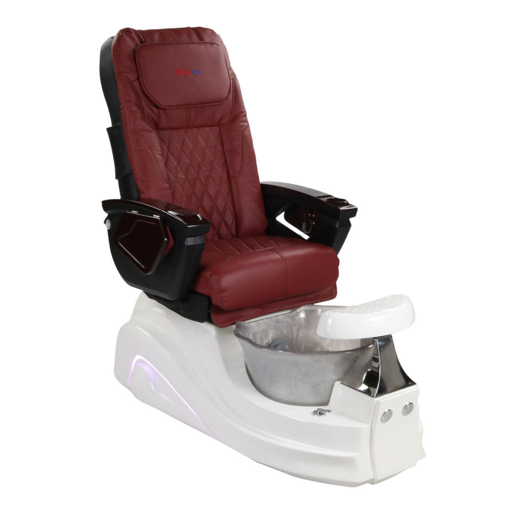 Pedicure Spa Chair - Frost #2 (Wood | Burgundy | White)