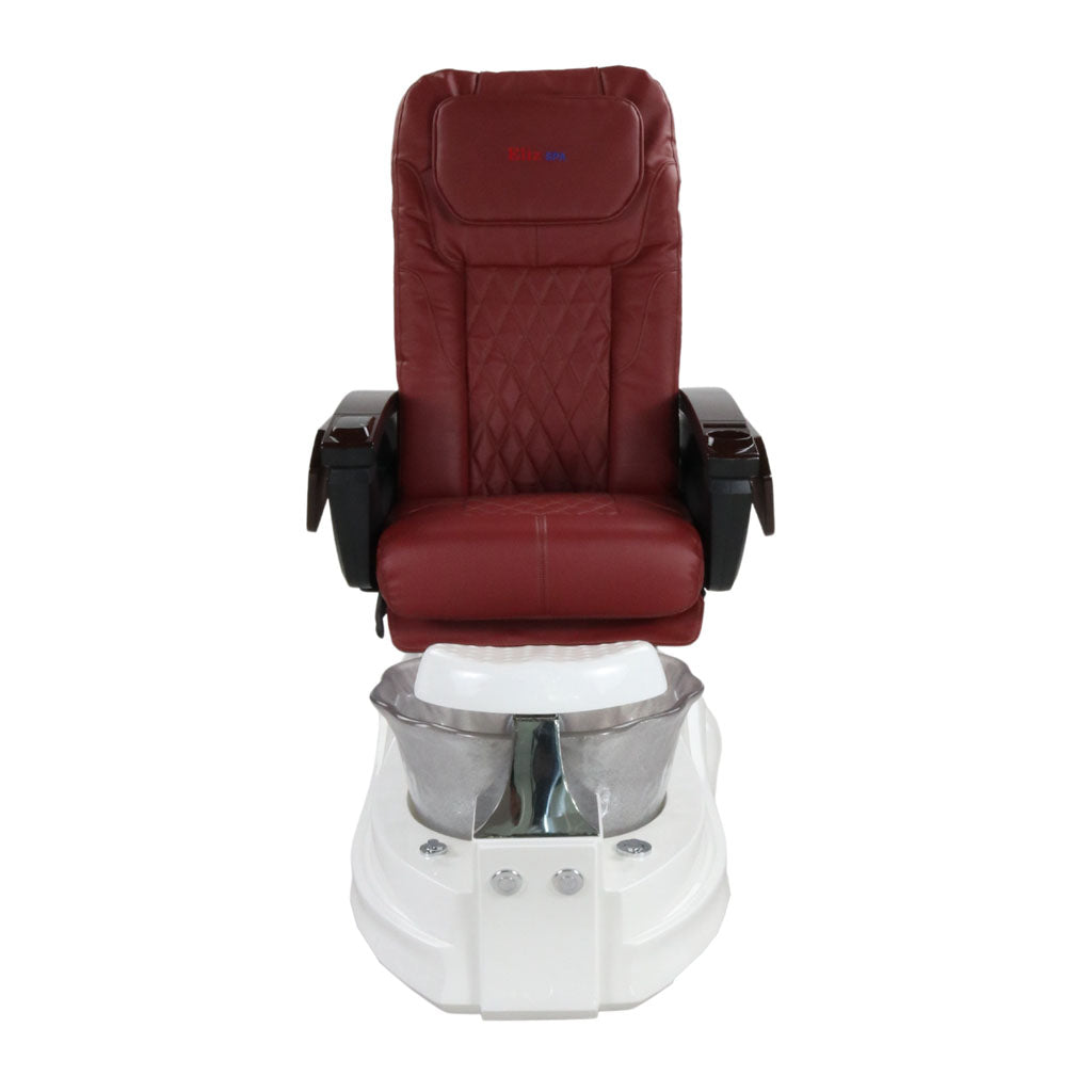 Pedicure Spa Chair - Frost #2 (Wood | Burgundy | White)