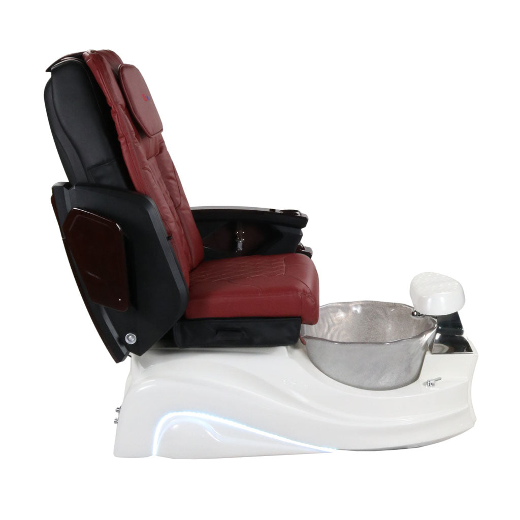 Pedicure Spa Chair - Frost #2 (Wood | Burgundy | White)