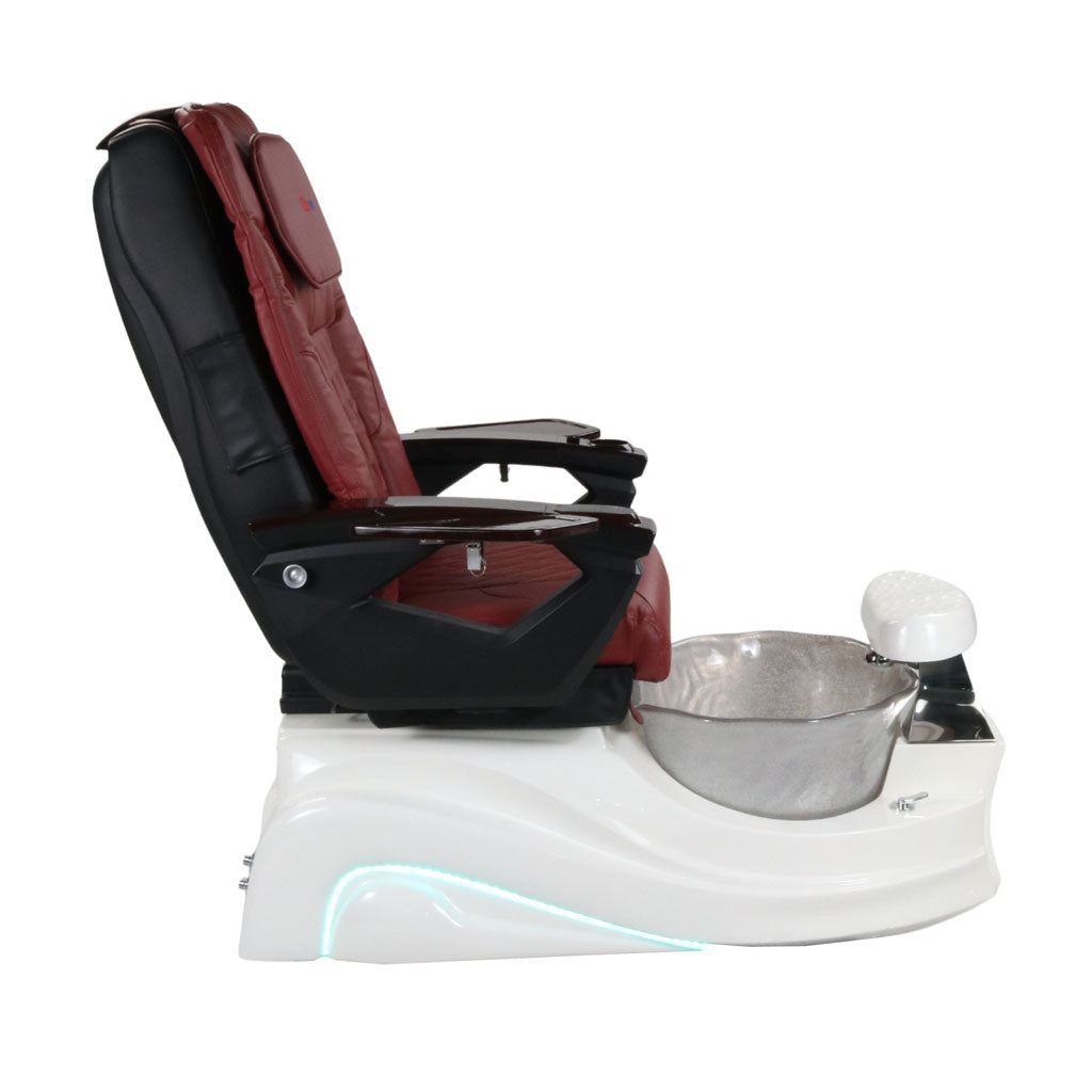 Pedicure Spa Chair - Frost #2 (Wood | Burgundy | White)