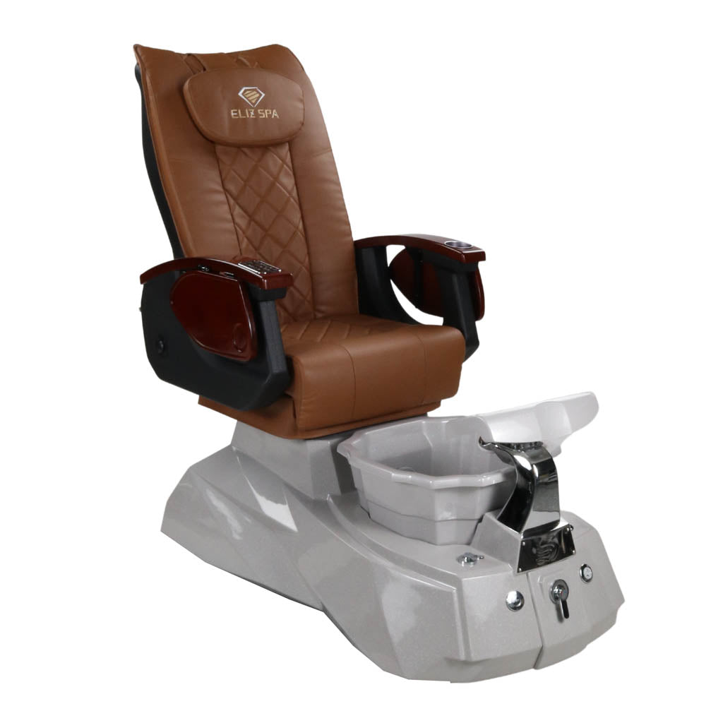 Pedicure Spa Chair - Luna (Wood | Cappuccino | Grey )