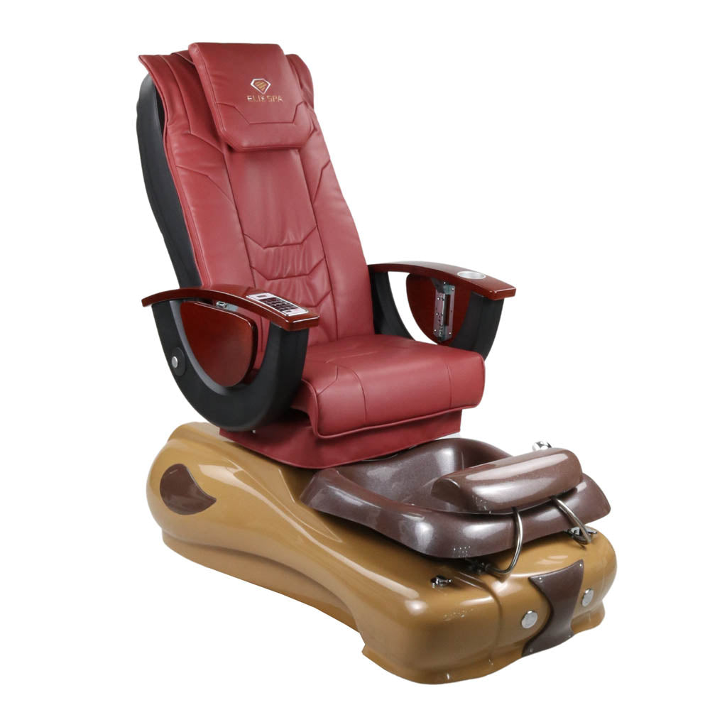 Pedicure Spa Chair - Mocha (Wood | Burgundy | Brown)