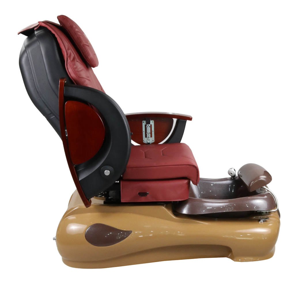 Pedicure Spa Chair - Mocha (Wood | Burgundy | Brown)