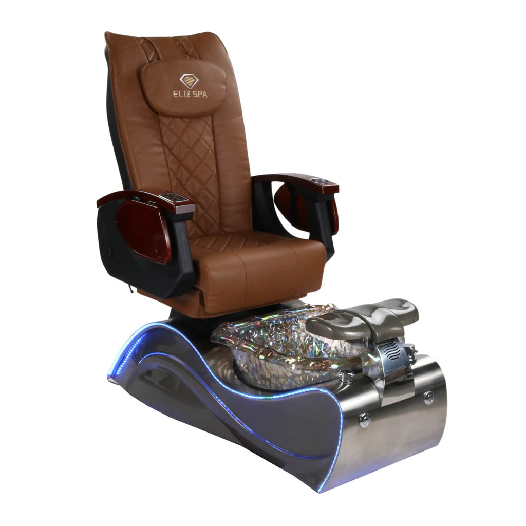Pedicure Spa Chair - Nimbus (Wood | Cappuccino | Silver)