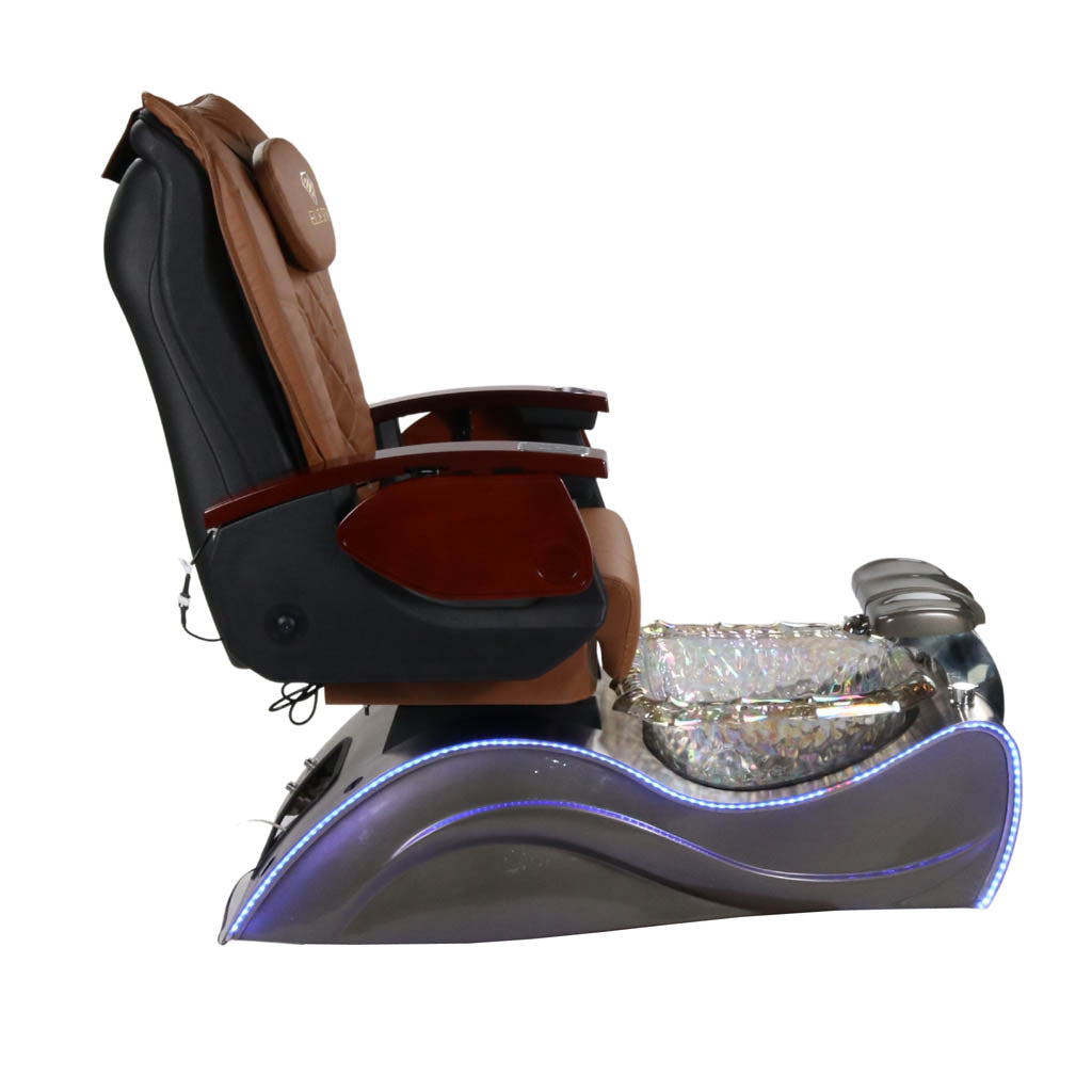 Pedicure Spa Chair - Nimbus (Wood | Cappuccino | Silver)