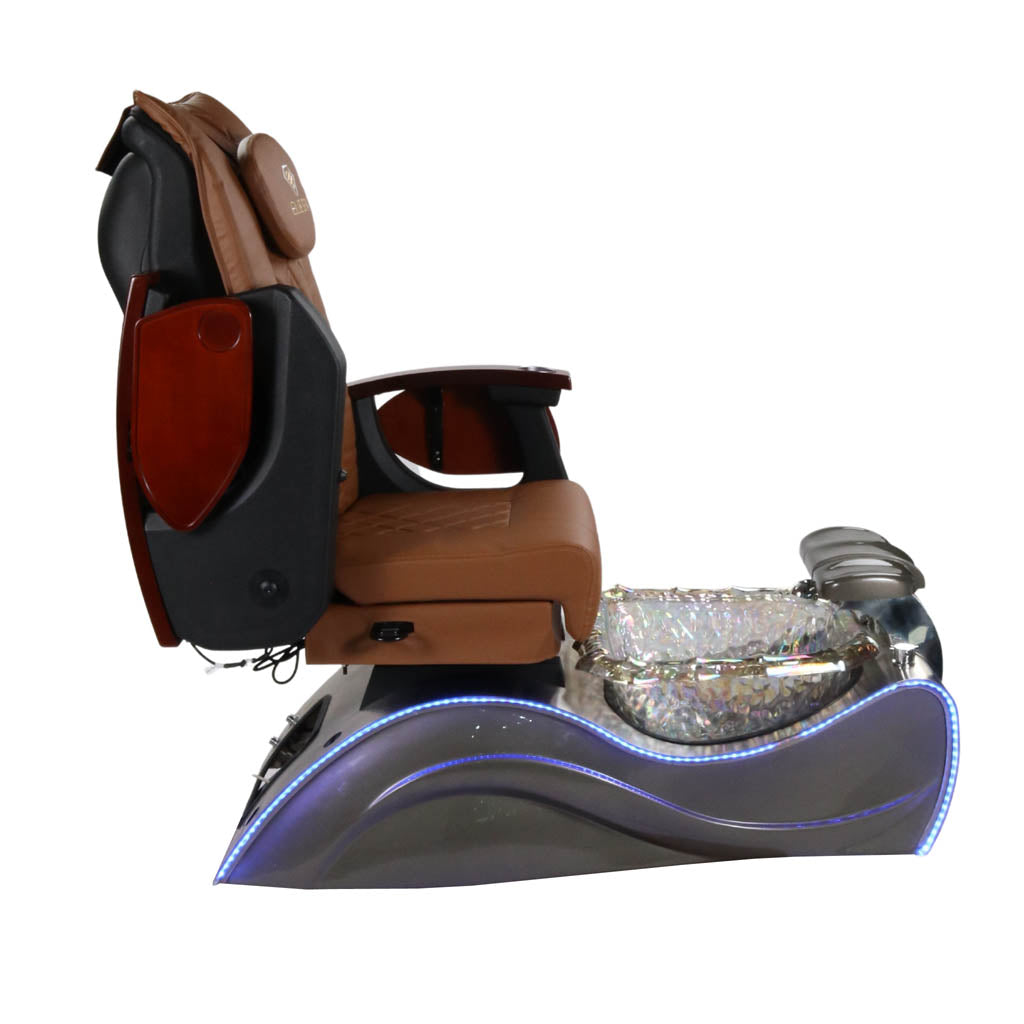 Pedicure Spa Chair - Nimbus (Wood | Cappuccino | Silver)