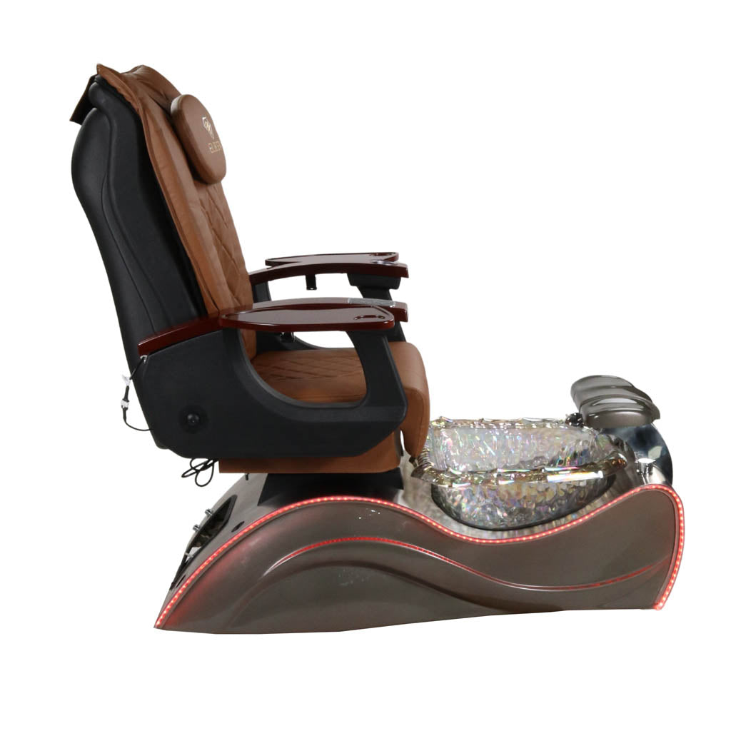 Pedicure Spa Chair - Nimbus (Wood | Cappuccino | Silver)