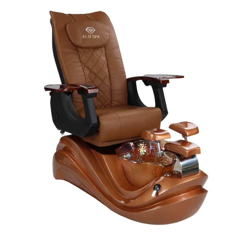 Pedicure Spa Chair - Phoenix (Wood | Cappuccino | Gold)