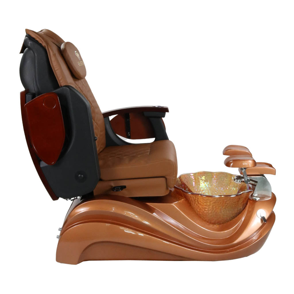 Pedicure Spa Chair - Phoenix (Wood | Cappuccino | Gold)