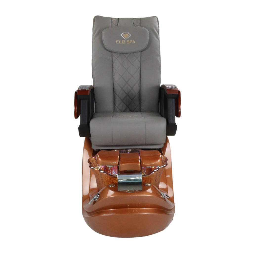Pedicure Spa Chair - Phoenix (Wood | Grey | Gold)