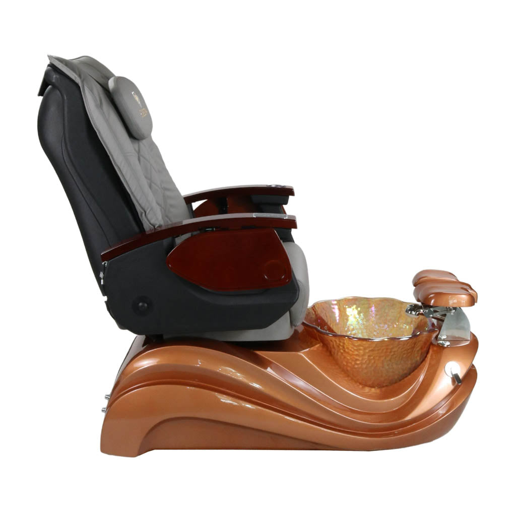 Pedicure Spa Chair - Phoenix (Wood | Grey | Gold)