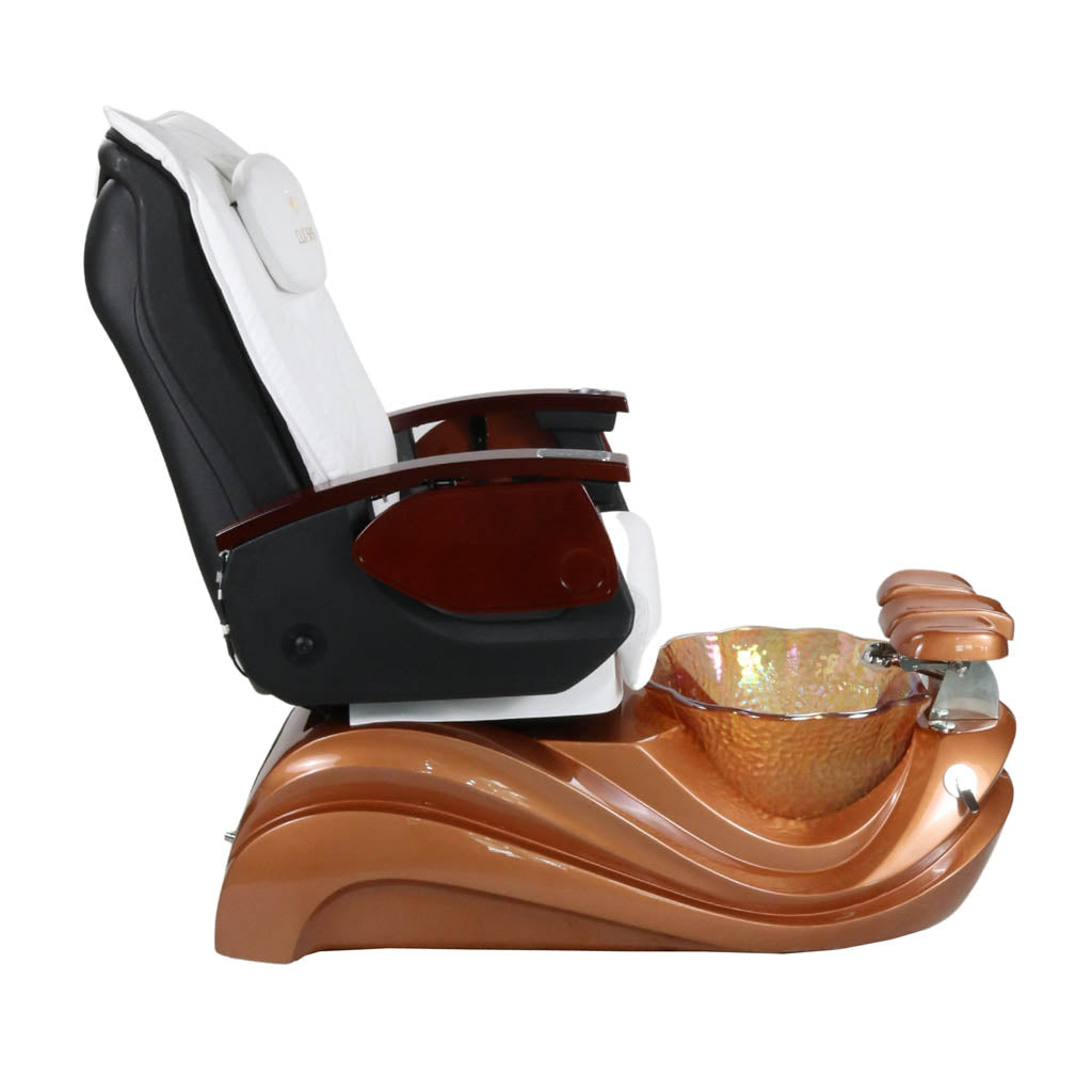 Pedicure Spa Chair - Phoenix (Wood | White | Gold)