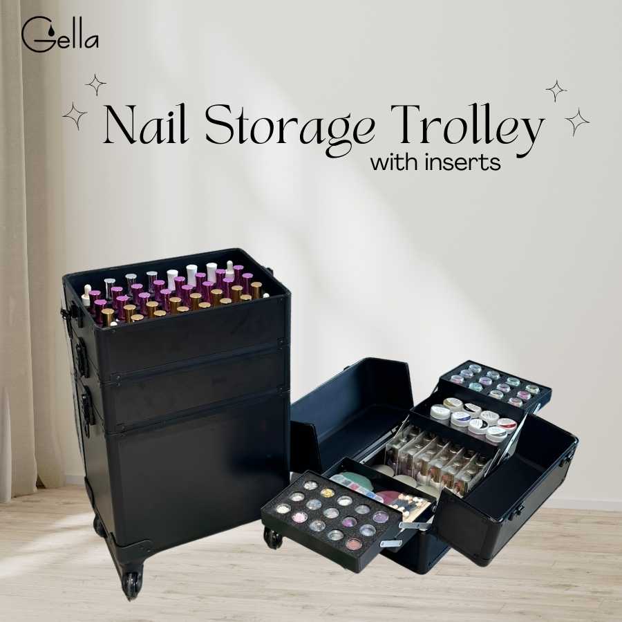 Nail Storage Trolley Case With Inserts
