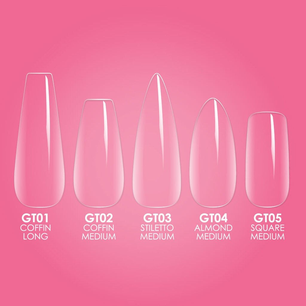 Gelly Tip Kit - GK08 Short Almond + Flash Cure Lamp