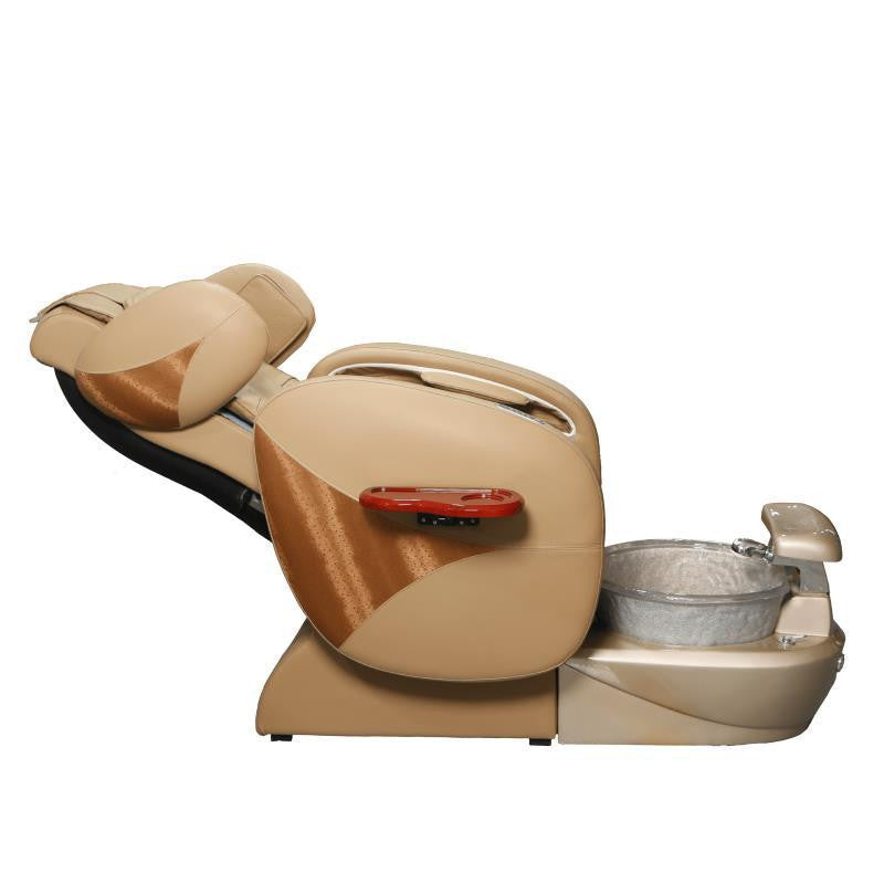 Pedicure Spa Chair - Deluxe (Beige | Beige | Gold)