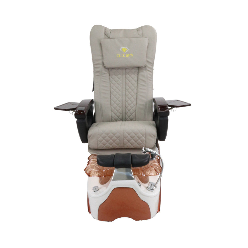 Pedicure Spa Chair - Bronze (Wood | Light Grey | Bronze)