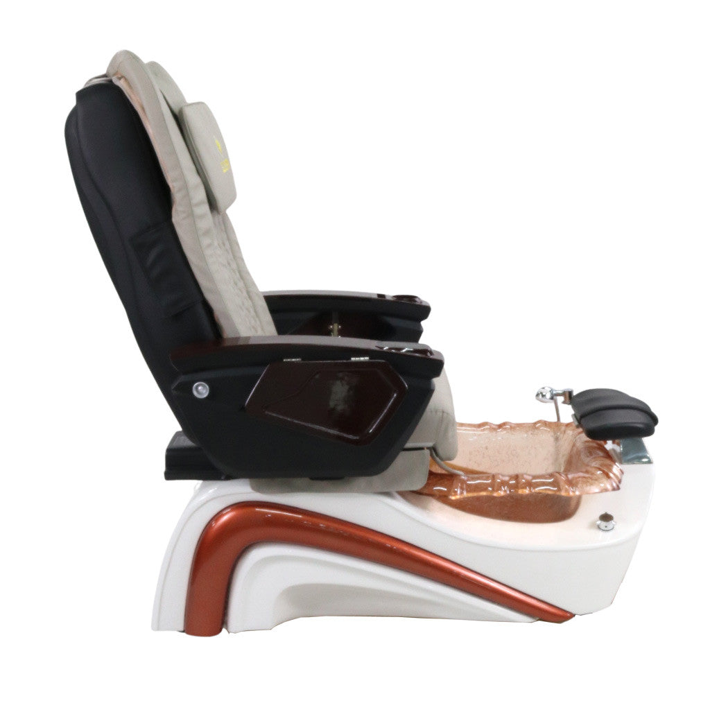 Pedicure Spa Chair - Bronze (Wood | Light Grey | Bronze)