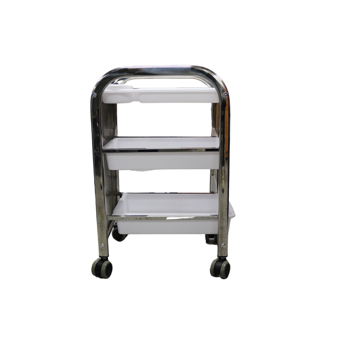 Pedicure Trolley White 3 Tier