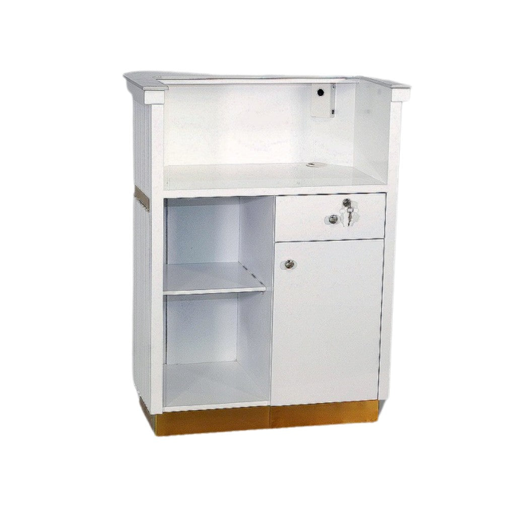 Reception Desk - REPA08 Midas White & Gold