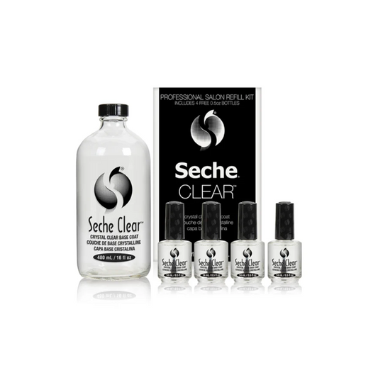 Nail Polish - Clear Base Coat 473ml Refill & 4 x 14ml