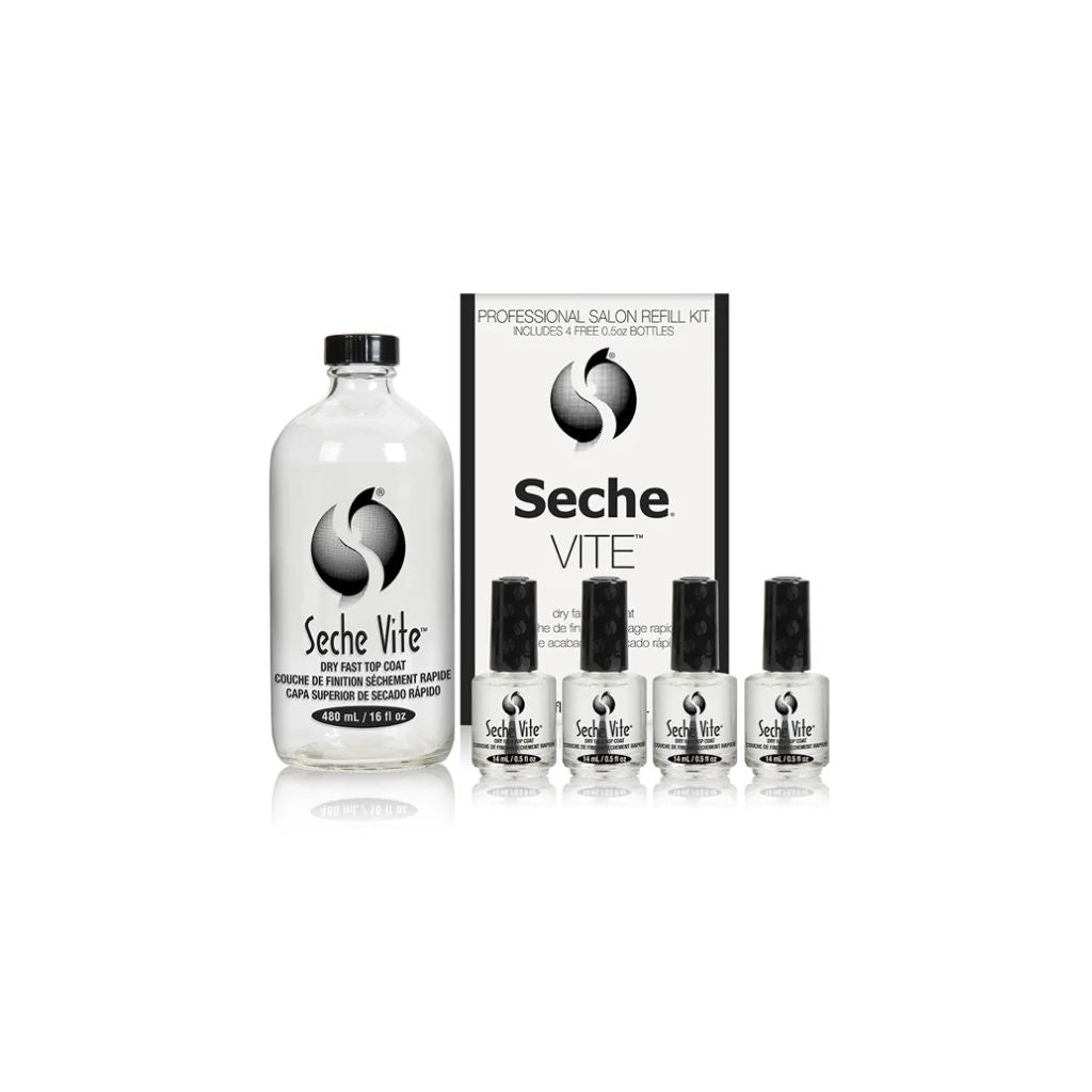 Nail Polish - Vite Dry Fast Top Coat Professional Kit 473ml Refill & 4 x 14ml