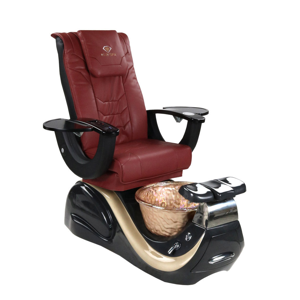 Pedicure Spa Chair - Divine (Black | Burgundy | Black)