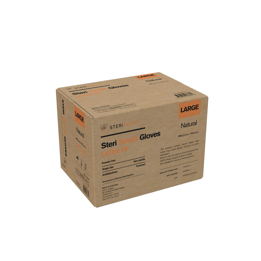 Latex Gloves - Powder Free Natural Large 1000pc (Carton)