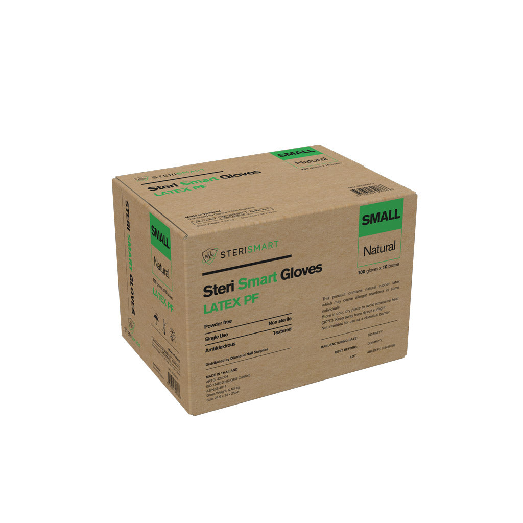 Latex Gloves - Powder Free Natural Small 1000pc (Carton)
